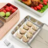 Bouteilles de rangement Bentos Boîte à lunch Salade empilable Conteneur de nourriture en acier inoxydable R7UB