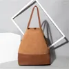 Umhängetaschen fallen farbige PU -Streifen einzelner Tasche Freizeittrend große Kapazität Handtasche Frauen Freizeittasche ohne Tasche weich