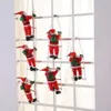 Claus -touw op Santa Climbing Ladder Kerstmis voor Xmas Tree Indoor Outdoor Hanging Ornament Decor Party Party Deur Wall Decoration Ati