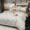 Ensembles de literie Broidered Hotel High Quality Liberdding Luxury 800TC Coton égyptien Down Down Cover Litteur Double Taille Textile J240507