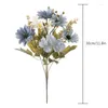 Dekorativa blommor faller konstgjorda blommor Silk Daisy Plant Bridal Bouquet Wedding Table Fake Party Vase Country Outdoor Home Decor