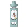 Water Bottles Large Capacity Square Bottle With Lovely Sticker And Straw - Heat Resistant Leakproof