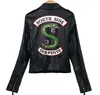 Women039s Jackets 2021 Riverdale PU Stampato logo Stampato Southside Serpents Giacca di pelle streetwear9295890