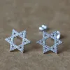 925 Orecchini da stella da David Sterling Silver Star stelle Tiny Pendientes per donne Homme Bijoux Simple Piercing Body Jewelry 240506