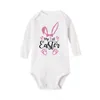 Rompers My First Pâques Baber Body Bodys Bodys Bodys de vacances imprimées Lauts imprimés Ester Party Boys Filles Tenues Jumps Cuit T240509