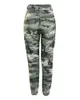 Damesbroek capris camouflage bedrukte trekkoord zakontwerp vrachtbroek dames midden taille lading ultradunne potloodbroekbroek2405