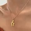 Hanger kettingen eenvoudige gouden zilveren kleur roestvrijstalen moeder en kinderen zijn dol op hart ketting moeder dochter figuur moederdag cadeau