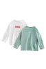 T-shirts Brand Tail Korean Childrens Edition 2021 Spring Childrens Long sleeved T-shirt Fashion Cotton Baby ClothingL240509