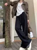 Frauenhose Capris Houzhou Grey Sweatshirts Frauen koreanische Kritiken viele Kleidung übergroße Harajuku -Baumwolle Schwarz Jogging Sporthose Baggy Hosen Y240509