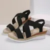 Sandali femminile intrecciata romana elastica casual elastico tallone inclinata SOLA SOLE NON SLIT SCARPE SCARPE OUTDOOR SANDALIA