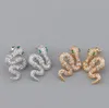 Diseñador 925 Plata Collar de oro de 18 km Mujer Vintage Vintake Snake Diamond Pendants Collar Trendy Animal Jewelry Fiesta de bodas de Navidad