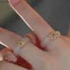 Parringar par smycken imitation jade blomma ring valentiner dag gåva kvinnliga tillbehör kinesisk stil ringrosa fingerring wx