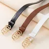 Ceintures de ceinture pour femmes en cuir en cuir trois boucles en alliage en métal