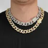 12 mm/15mm Hip Hop Kubaner Kette Halskette Armbänder Schmuck 5A T Zirkon Herren Geschenkschmuck Set