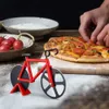 Nóż rowerowy, noża, nietoperzowe rowerowe podwójne stalowe koła stali nierdzewne najlepsze dla miłośników pizzy, wakacje zabawne prezenty gadżet kuchenny