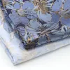 50 cm/stuk blauw geweven goud satijn jacquard stof kleding shirt stof stof hoog grade qipao fabric diy handgemaakt