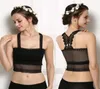 Wit zwarte vrouwen sexy holle kanten tops vlinder achter borst gewikkeld bandeau tube tops strap8308441