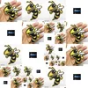 Cartoon Accessories Angry Bee Honeybee Animal Iron On Embroidered Clothes Patches For Clothing Stickers Garment Wholesale Drop Deliver Ots3Y
