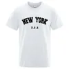 Men's T-Shirts U.S.A New York USA City Strt Printed For Men Loose Oversized T Shirt Fashion Breathab Short Seve Cotton Clothing H240508