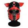 Máscaras de festa unissex sexy fetiche role-playing figuring couro de segurança cães máscara de cachorro com dicas de orelha usadas para halloween carnaval maquiagem adereços Q240508