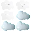 Décoration de fête 6pcs nuage bleu souriant le ballon blanc anniversaire colored set