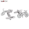 Cuff Links Savoyshi Mens Shirt Cuffs Innovative Silver Bicycle Cuffs Mens Gifts Bijoux à la mode pas de sculpture Q240508