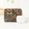 8st plånböcker Cork Leather Rose Geometry Printing Multifunktionell dragkedja kort korthållare