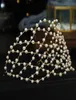 Vintage barokowe złote perły tiary opaski na głowę ręcznie robione ślubne Wedding Hair Akcesoria Winesy Winesy Kobiet biżuterii 2110199061394