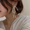 Stud Koreaner Stil leichter Luxus eleganter Kristall Bogen Quieel Dangle Ohrringe für Frauen Mode elegante Quaste Schmuckparty Geschenke