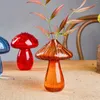 Vasi di vetro colorato di funghi colorati vaso nordico decorazione per casa interno decorazione idroponica fiore decorazione del desktop ornamenta
