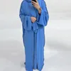 Etniska kläder muslim set eid ramadan öppen abaya kvinnor kimono inre maxi klänning hijab set 3 stycken kalkon kaftan arab lång mantel jalabiya