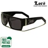 Zonnebrillen Locs - Black gratis post van heren Grote bovenste frame in AUS UV 400 242H