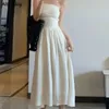 Lässige Kleider trägerloser Midi Frauen schlanker rückwärtsless Vintage Solid High Street Sexy Mädchen All-Match trendy koreanischer Stil Sommer Vestidos