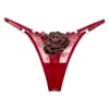 New Lady Calcinha Transparente Design Floral Confortável Big Flower Mulheres G-String Triângulo Curta calça curta