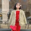 Jackets 2024 Autumn Winter Kids Girls Fashion Single Breasted O-Neck Jacked Coats Kinder Kleding Warm Beach Wool Fur Outerwear A08