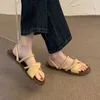 Sandalen mit Rock, feenhafte Flachboden römische Schuhe, neue zwei in zwei Stilen Sandalen für den Sommer 2024, für äußere Verschleiß