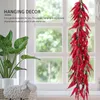 Dekorativa blommor 5 datorer Artificial Pepper Dry Chili Pendant Dinning Table Decor Simulation Red Pendants Window Dinner Dekorera bondgård