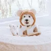 Appareils pour chiens Pet Bear Cap en peluche et hiver Soft Quilt Puppy Couverture de châle de châle Small chaton