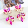 Dangle Earrings Classic Large Flower Drop For Women Elegant Charm Big Green Crystal Wedding Jewelry Accessories Wholesale