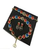 Роскошный дизайнер свисает квадратные овальные красные черные серьги с хрустальными привалами серьги моды элегантные подарки Высококачественные Wi5590234