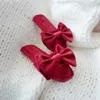 Slippers Summer Bridesmaid Red Big Bow Femmes intérieures