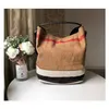 2021 Nouvelle mode classique Plaid Canvas Bag féminin Luxury Large Bucket Portable Brand Brand Q0709 221R