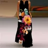 Basic lässige Kleider Sommer langes Kleid Frauen Ärmeloses lose V-Ausschnitt Elegante Kleiderparty 2023 Neue Tinte 3D-Druck Retro Chinesische Style Kleid xw