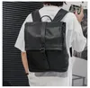 Backpack Fashion Men de alta qualidade PU Leather Street Trend Bag de lazer Lapto de Youth Black Youth Laptop