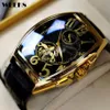 Montre-bracelets Luxury Automatique Mécanique pour hommes Horloge squelettique Tonneau Male Luminous Top Watch 221122 236P