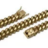 22mm de largura de ouro pesado cor de ouro 316l aço inoxidável cubano Miami Link Chans Colares for Men Hip Hop Rock Jewelry