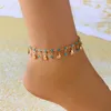 Anklets Boho Rhinestone Tassel Shell Anklet For Women Girls Charm Heart Pearl Metal Chain Body Leg Foot Jewelry Friendship Gifts