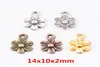 100pcs 1410 mm Srebrny kolor Rose Gold Plum Flower Charms Antique Bronze Metal Wiselanty do bransoletki na kolorze DIY Making5486325