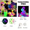 Décoration de fête 127 / 182pcs UV Balloons Glow Glow Garland Arch Kit fluorescent Globos Blacklight Birthday Wedding Decor Baby Shower