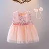 Robes de fille bébé fille en tulle robe sans manches